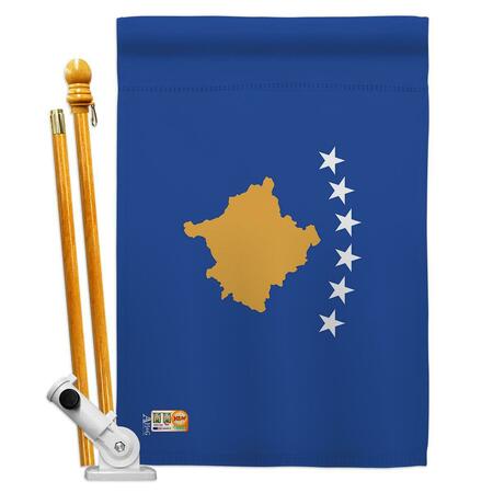 COSA 28 x 40 in. Kosovo Flags of the World Nationality Impressions Decorative Vertical House Flag Set CO4120310
